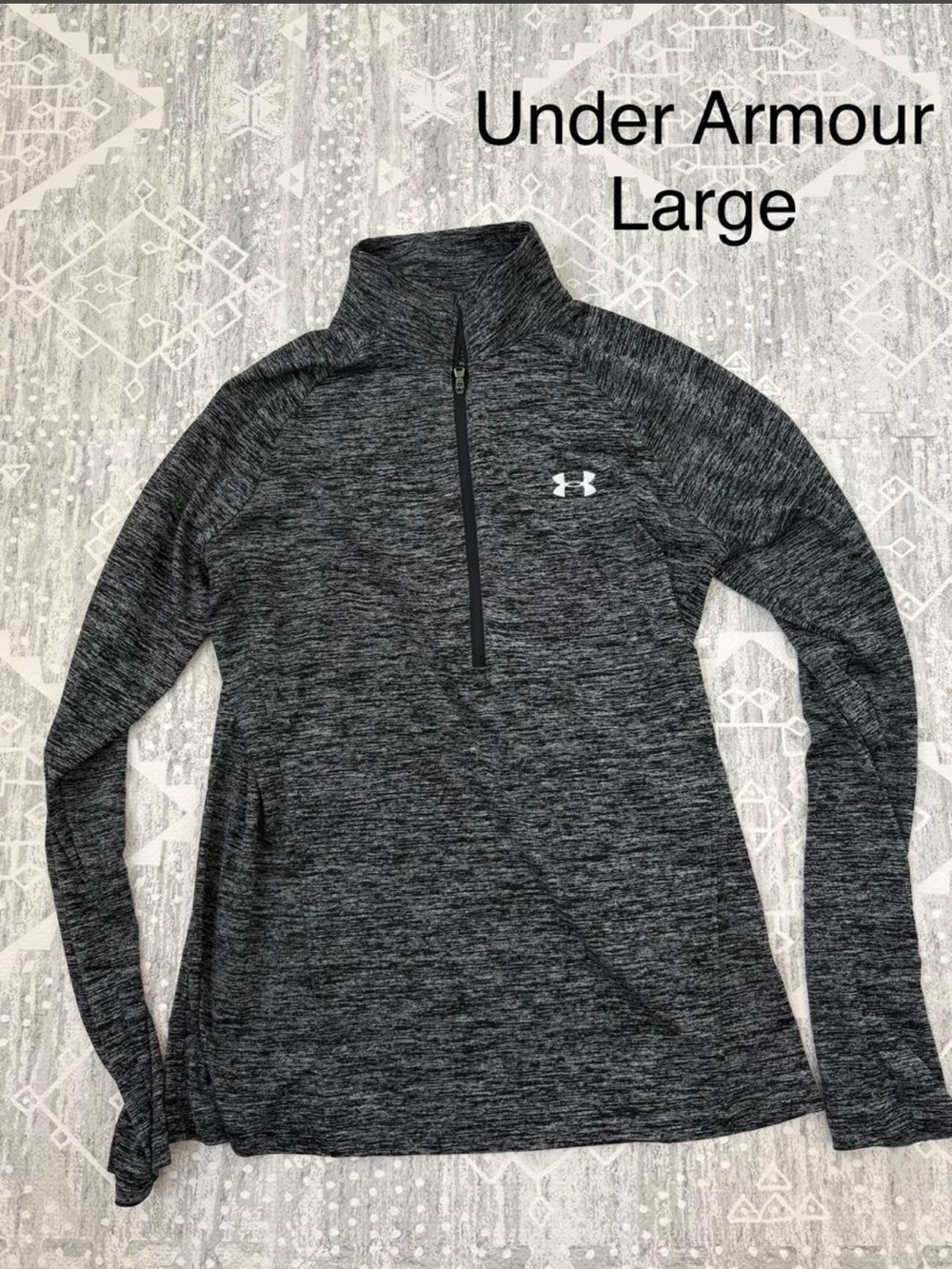 Under Armour Women's Heathered Grey Half-Zip Turtleneck Pullover